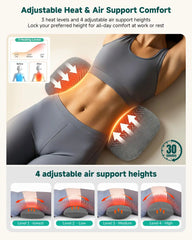 3-in-1 Cordless Electric Lumbar Support Pillow with Heat & Vibration
