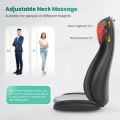 Snailax Shiatsu Back Massager with Heat - Chair Pad & Full Body Relief