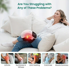 Snailax Cordless Knee Massager with Heat - Pain Relief & Portable