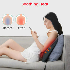 Heated Shiatsu Lower Back Massager - Neck Shoulder Pain Relief Massage Pad