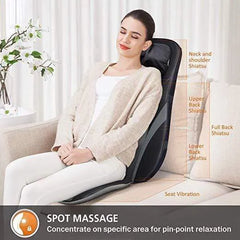 Snailax Shiatsu Back Massager with Heat - Deep Kneading Massage Chair Pad