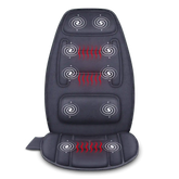 Snailax Heated Back Massager Pad - Vibrating Seat Cushion with Memory Foam