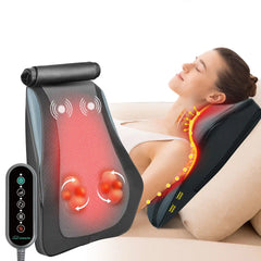 Heated Shiatsu Lower Back Massager - Neck Shoulder Pain Relief Massage Pad