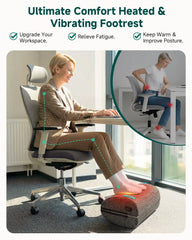 Ergonomic Heated Foot Rest with Vibration & Swing Function