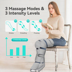 Leg Massager with Heat for Circulation, Air Compression Calf Foot Massager