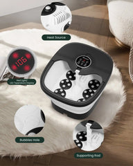 Snailax Foot Spa Bath Massager with Remote Control & Shiatsu Massage Rollers