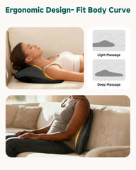 Neck & Back Massager with Heat, 4D Deep Kneading Shiatsu 8 Massage Nodes