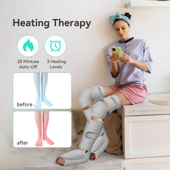 Leg Massager with Heat for Circulation, Air Compression Calf Foot Massager