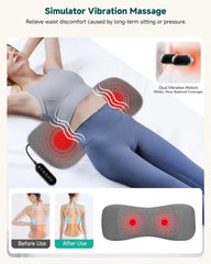 3-in-1 Cordless Electric Lumbar Support Pillow with Heat & Vibration
