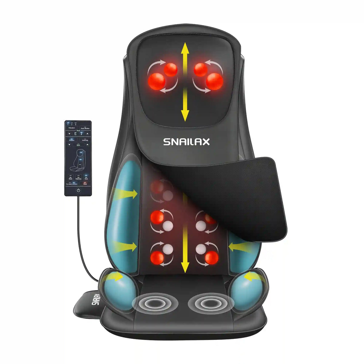 Snailax Shiatsu Back Massager with Heat - Chair Pad & Full Body Relief