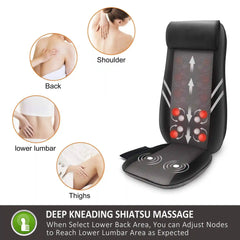 Snailax Heated Shiatsu Back Massager with Vibration - Neck & Shoulder Relief