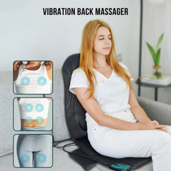 Snailax Vibrating Back Massager with Heat - Portable Massage Pad for Chairs
