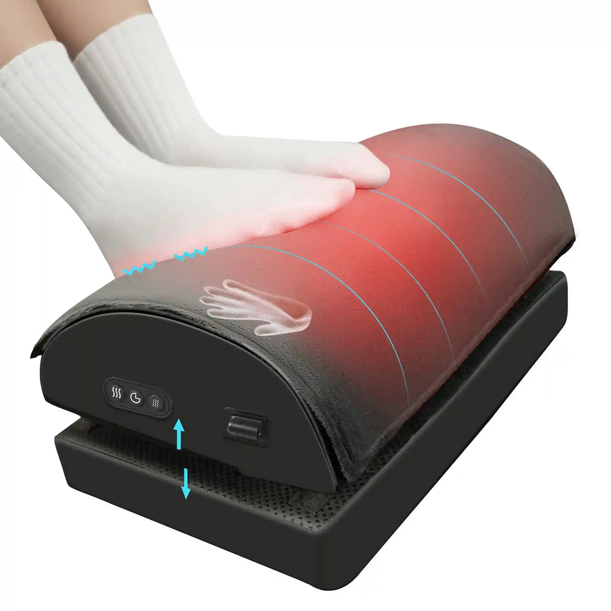Snailax Adjustable Vibrating Foot Rest with Heat - Memory Foam & Non-Slip