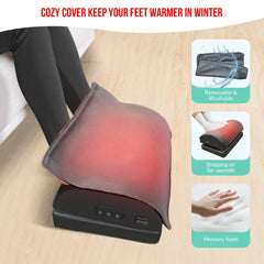 Snailax Adjustable Vibrating Foot Rest with Heat - Memory Foam & Non-Slip