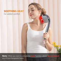 Snailax Cordless Handheld Back Massager - Percussion & Heat for Back & Muscles