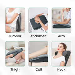 Heated Shiatsu Lower Back Massager - Neck Shoulder Pain Relief Massage Pad