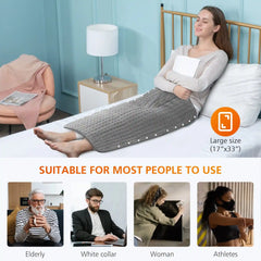 Snailax Electric Heating Pad for Back, Neck, Feet - Portable & Washable