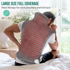 XL Electric Heating Pad - Full Coverage for Neck, Shoulders & Back Pain Relief