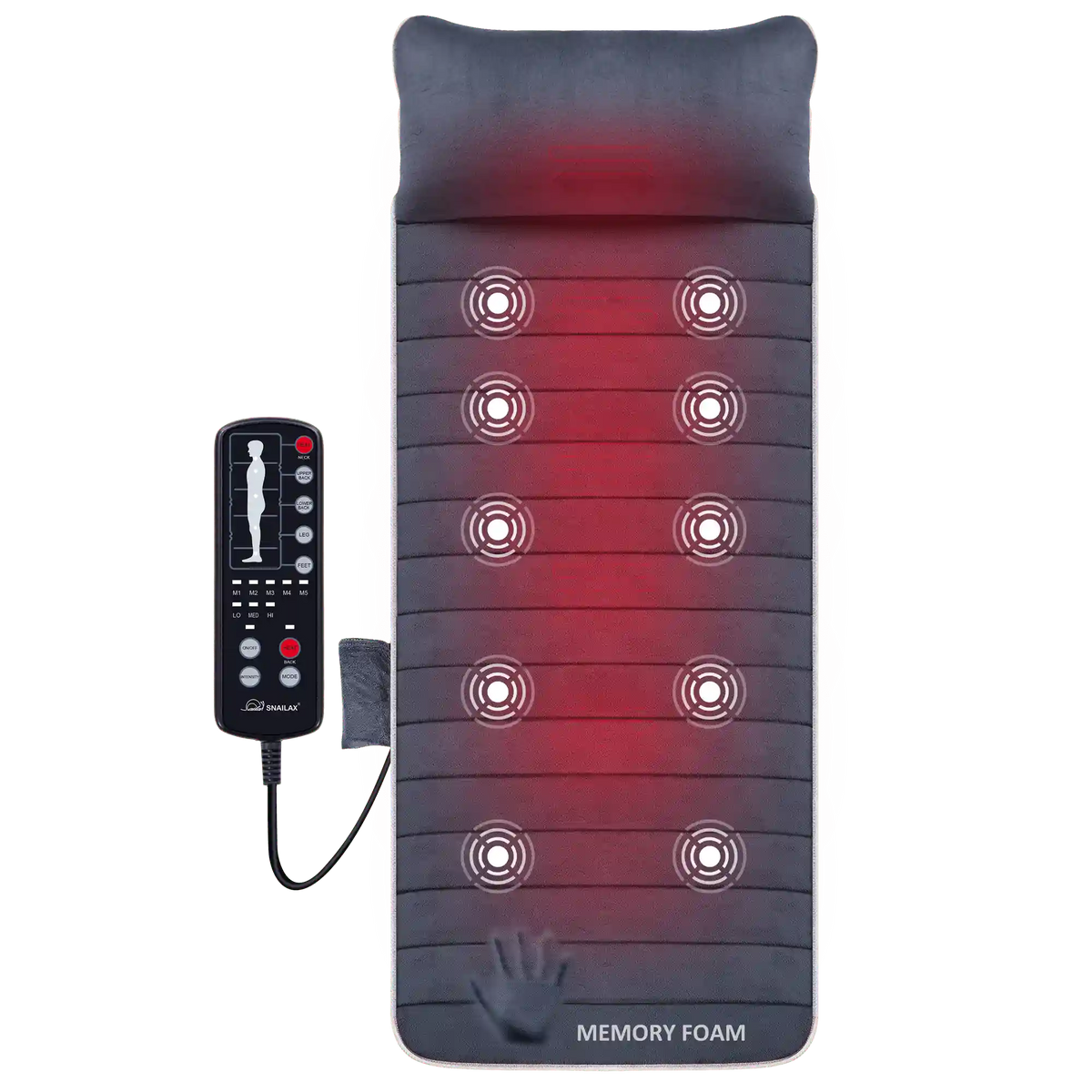 Heated Vibration Massage Mat - Full Body Massage Pad with Memory Foam