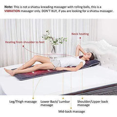 Heated Vibration Massage Mat - Full Body Massage Pad with Memory Foam