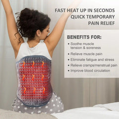 Snailax Large Heating Pad for Back, Neck & Shoulders - 6 Heat Levels for Pain Relief