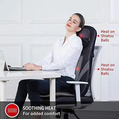 Snailax Shiatsu Back Massager with Heat - Deep Kneading Massage Chair Pad