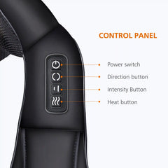 3D Shiatsu Neck & Shoulder Massager with Heat - Deep Kneading Massage Pillow