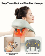 Snailax Cordless Neck Shoulder Massager with Heat & Shiatsu Back Massage Pillow with Deep Tissue Kneading