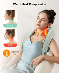 Snailax Cordless Neck Shoulder Massager with Heat & Shiatsu Back Massage Pillow with Deep Tissue Kneading