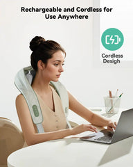 Snailax Cordless Neck Shoulder Massager with Heat & Shiatsu Back Massage Pillow with Deep Tissue Kneading