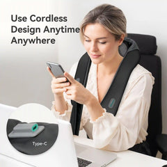 Shiatsu Neck & Shoulder Massager with Heat - Deep Kneading Shoulder & Back Pain Relief