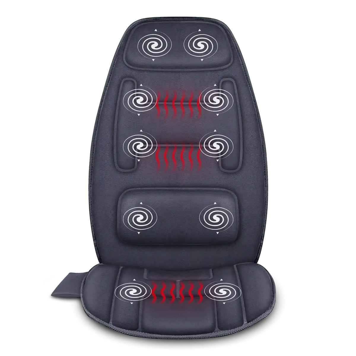 Snailax Heated Back Massager Pad - Vibrating Seat Cushion with Memory Foam