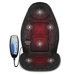 Heated Back Massager Pad for Chair - Vibrating Massage with Memory Foam