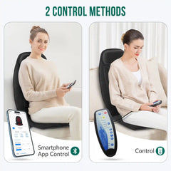 Snailax Heated Back Massager for Chair - Vibrating Massage Pad with Heat